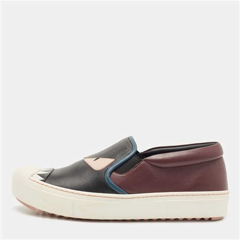 fendi brown sneakers|fendi monster slip on sneakers.